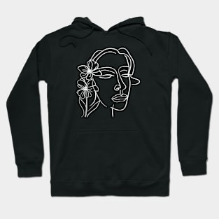 Lines Face and Flower light Hoodie